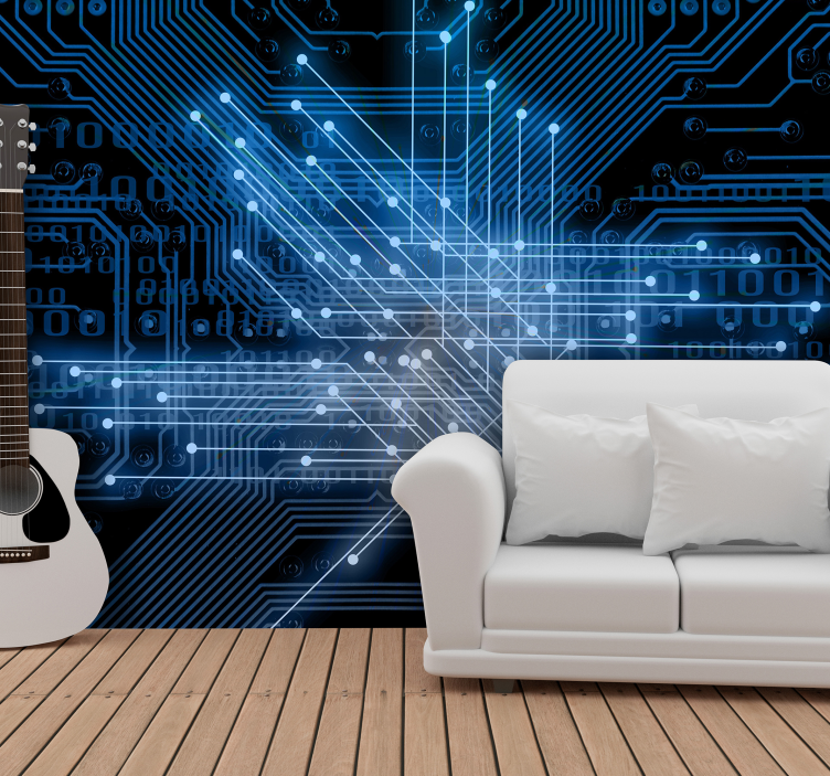 Fototapete abstrakt schaltkreis lichtströme - TenStickers