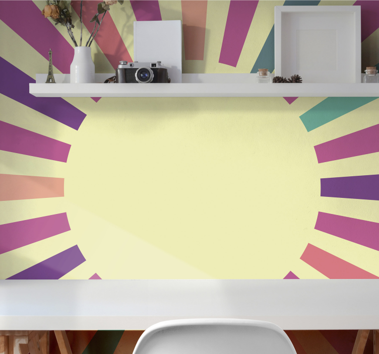 Fototapete abstrakt strahlendes sunburst-muster - TenStickers