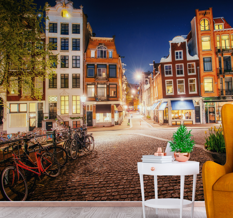 Fototapete amsterdam charmante amsterdamer straße - TenStickers