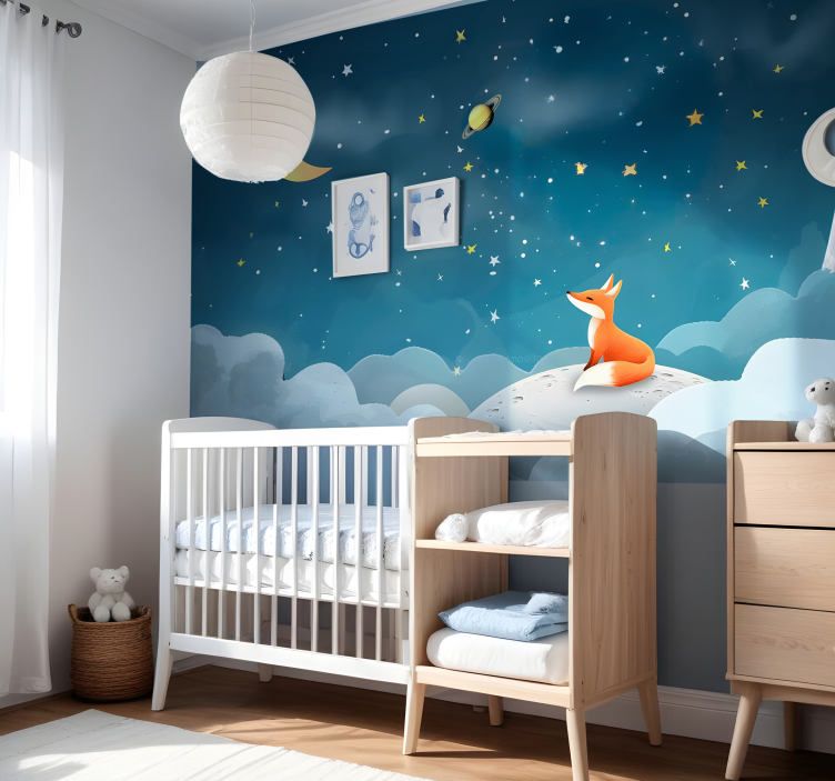 Fototapete Babyzimmer Fuchs im Himmel - TenStickers