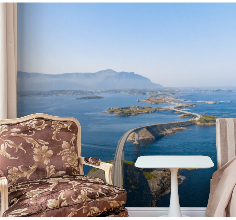 Fototapete berge küstenweg aussicht - TenStickers