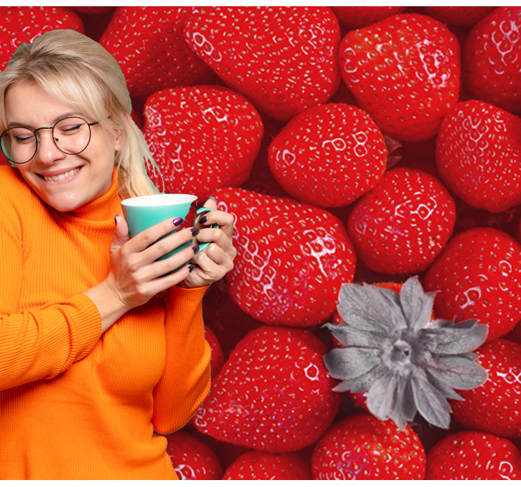 Fototapete blumen erdbeere und blüte - TenStickers