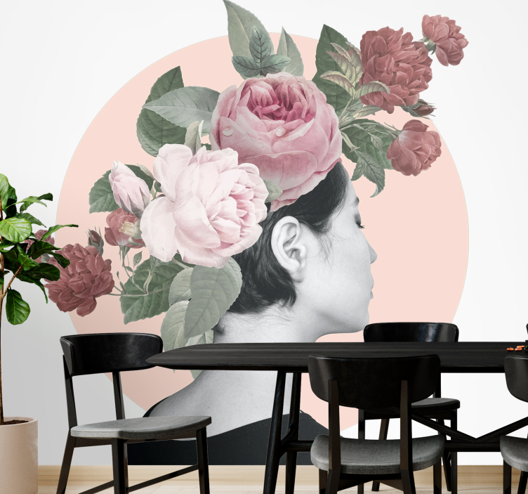 Fototapete blumen florale haarschmuck - TenStickers