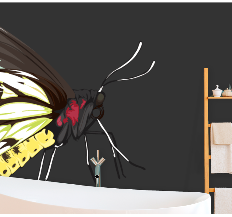 Fototapete Blumen gelbes schmetterlingsdesign - TenStickers