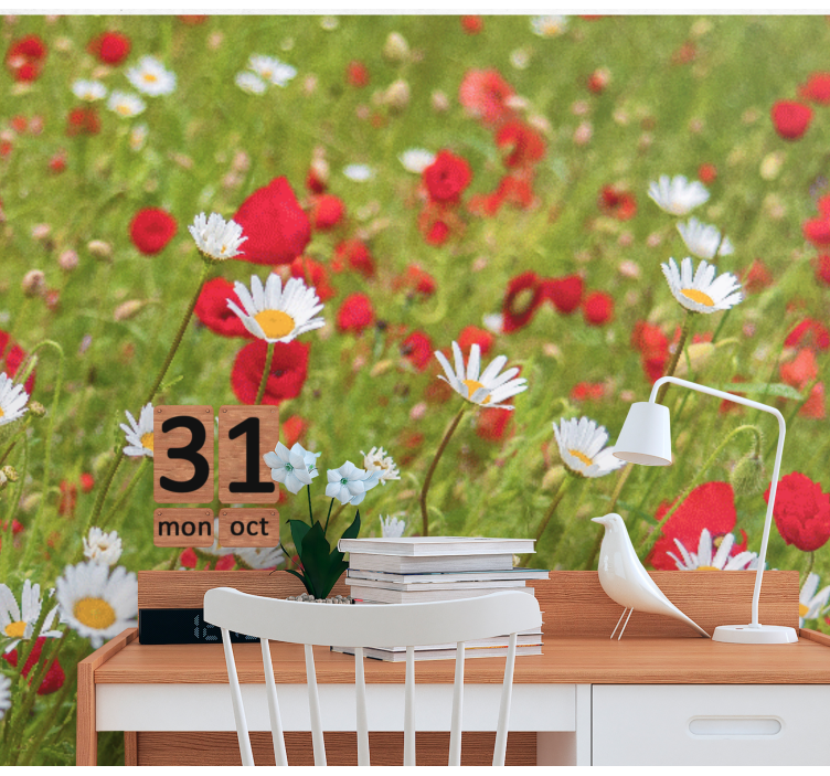 Fototapete blumen lebhaftes blumenfeld - TenStickers