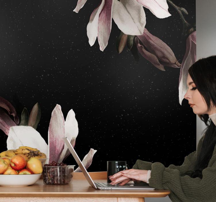 Fototapete blumen magnolienmuster - TenStickers