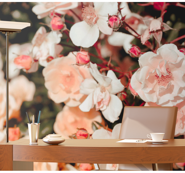 Fototapete blumen mit blühenden rosenblättern - TenStickers