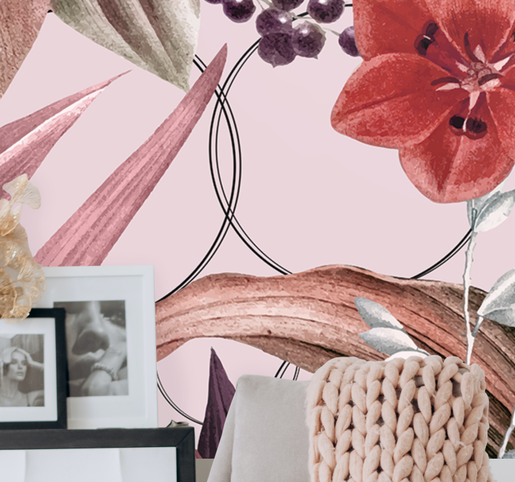 Fototapete blumen mit blumenmuster design - TenStickers