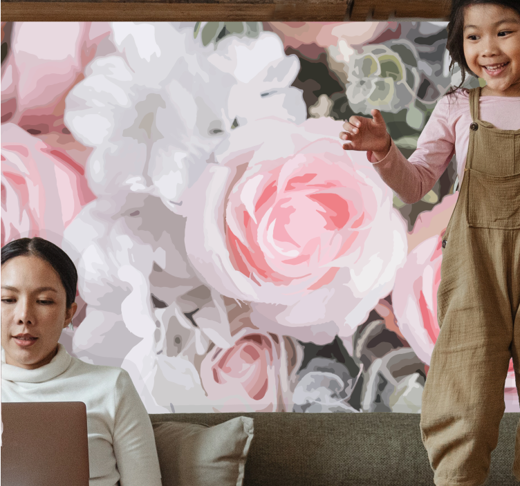 Fototapete blumen romantische rosa rosen - TenStickers