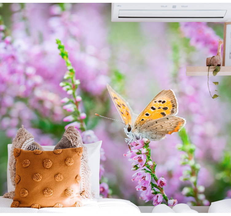 Fototapete Andere Blumen Schmetterling blühende rosa heizung - TenStickers