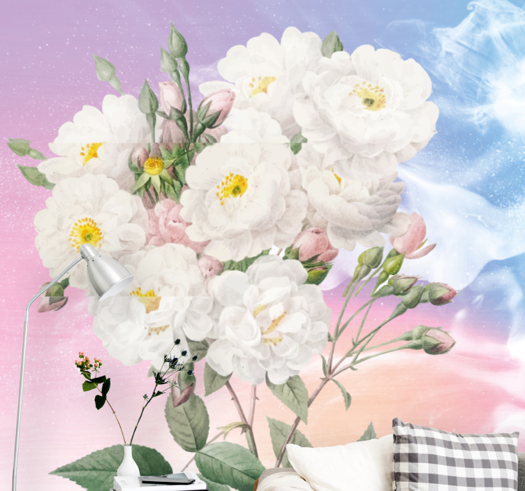 Fototapete blumen weißes blumenarrangement - TenStickers