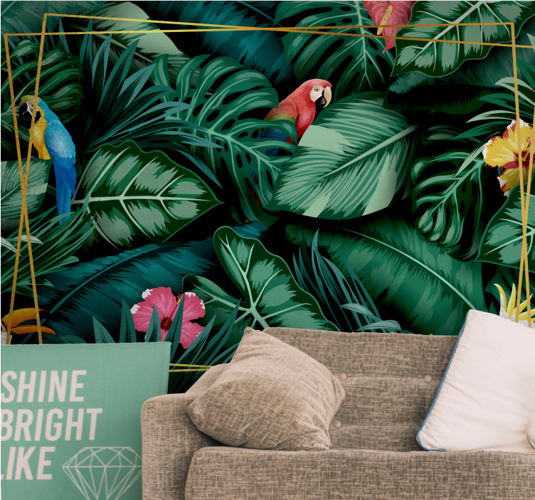 Fototapete dschungel lebensraum tropischer papageien - TenStickers
