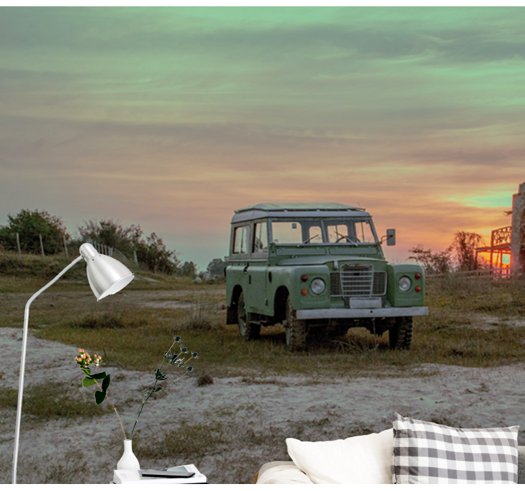 Fototapete Fahrzeuge grüner oldtimer - TenStickers