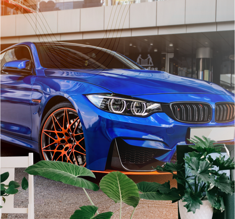 Fototapete fahrzeuge sportliches blaues auto - TenStickers