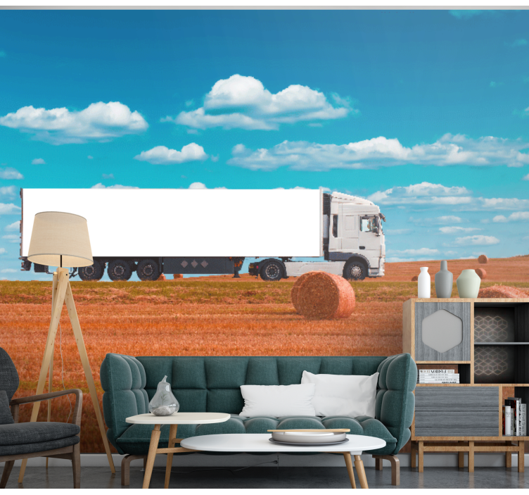 Fototapete Fahrzeuge transport von heuballen - TenStickers