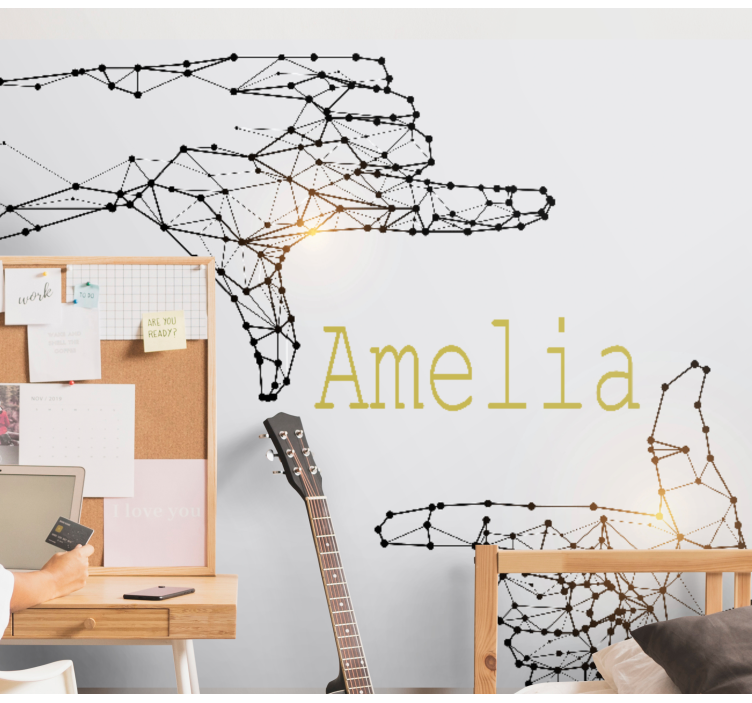 Fototapete Jugendzimmer Geometrisches Muster und finger - TenStickers