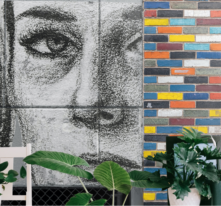 Fototapete graffiti einzigartiges urbanes porträt - TenStickers