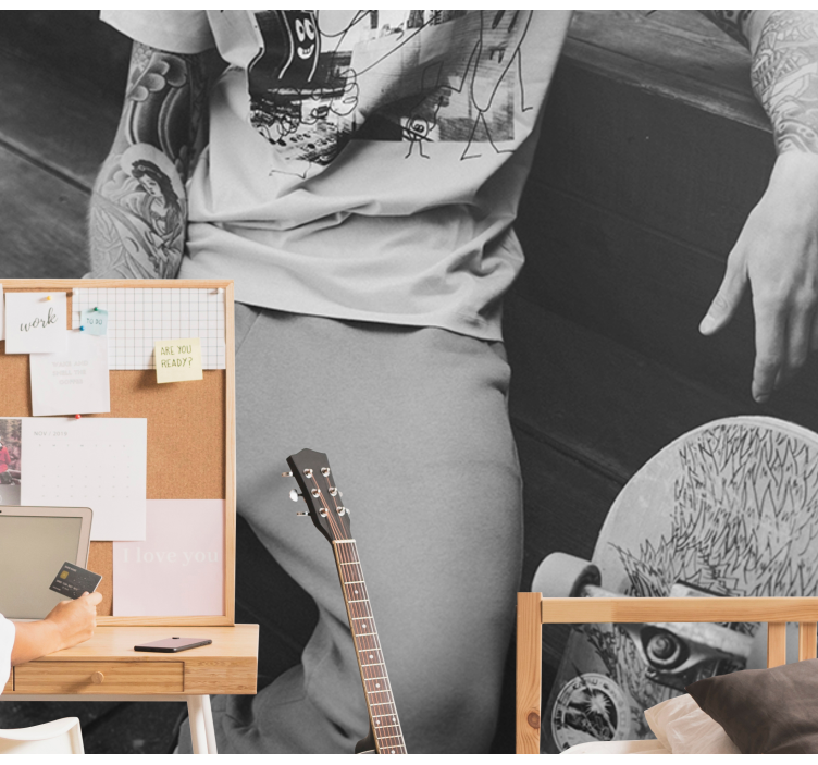 Fototapete andere Städte skateboarder im urbanen stil - TenStickers