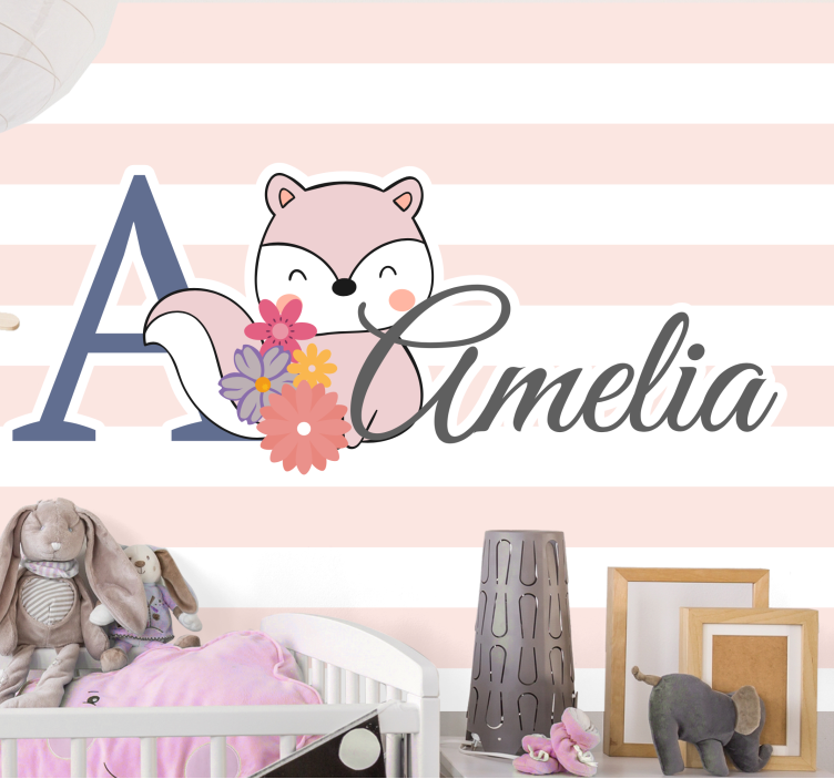 Fototapete kinderzimmer mit niedlichem fuchsdesign - TenStickers