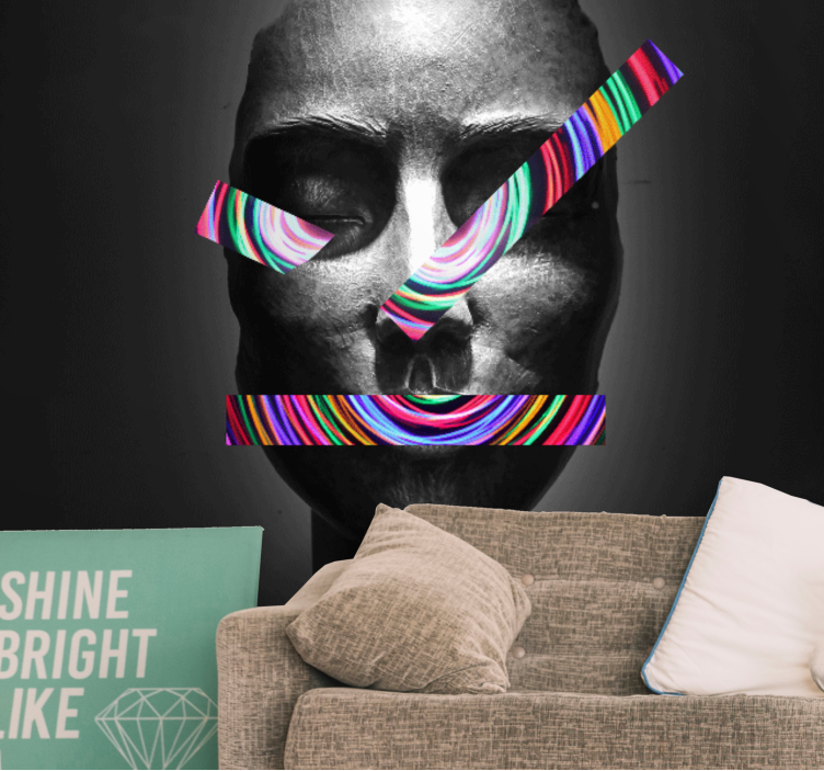 Fototapete kunst abstrakte gesichtszüge - TenStickers