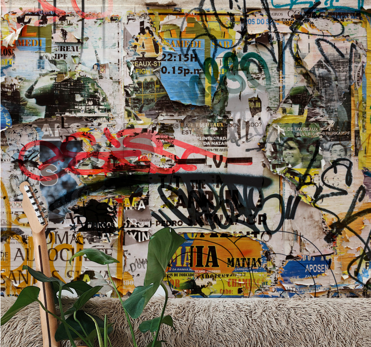 Fototapete Urbane Kunst Alte zerrissene poster - TenStickers