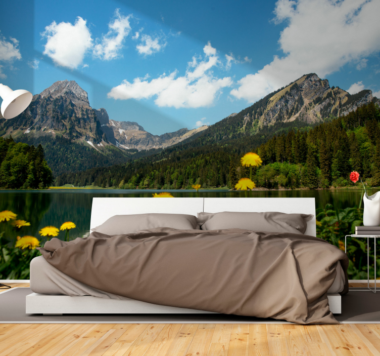 Fototapete landschaft am bergsee - TenStickers