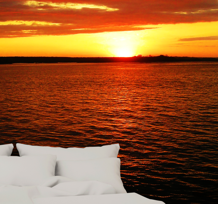 Fototapete landschaft dämmerung über dem ozean - TenStickers