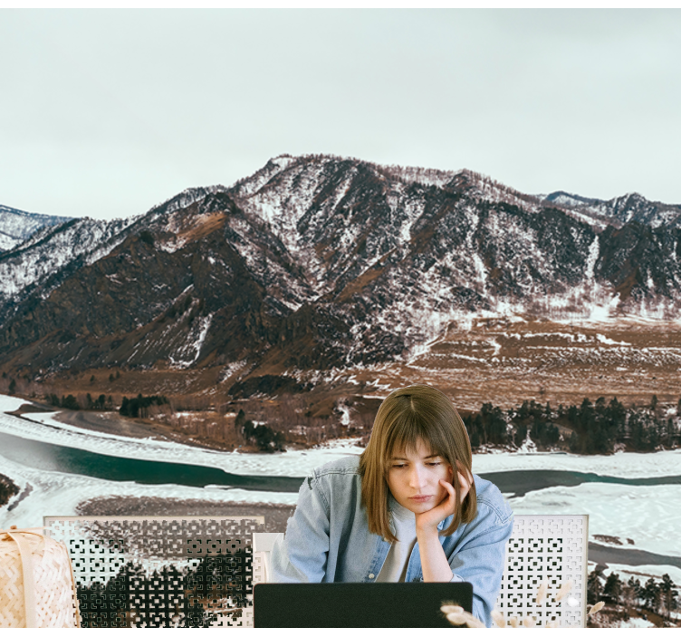 Fototapete landschaft gebirgsfluss aussicht - TenStickers