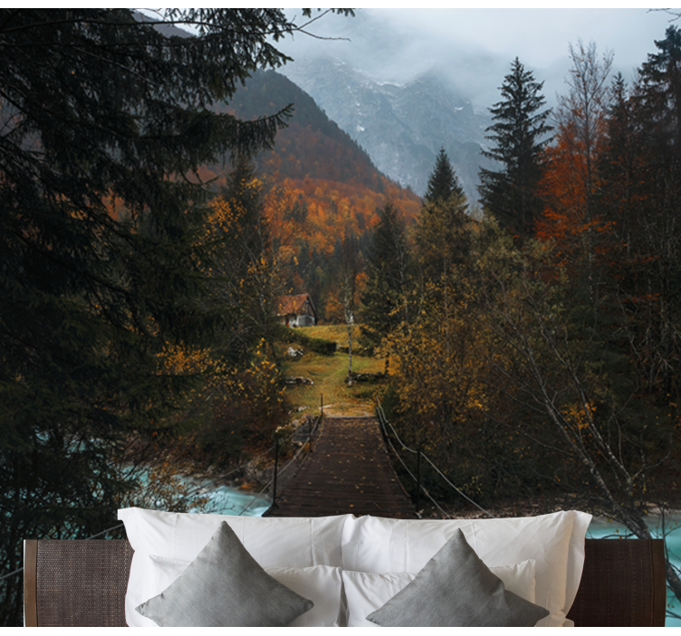 Fototapete Landschaft holzbrückenweg - TenStickers