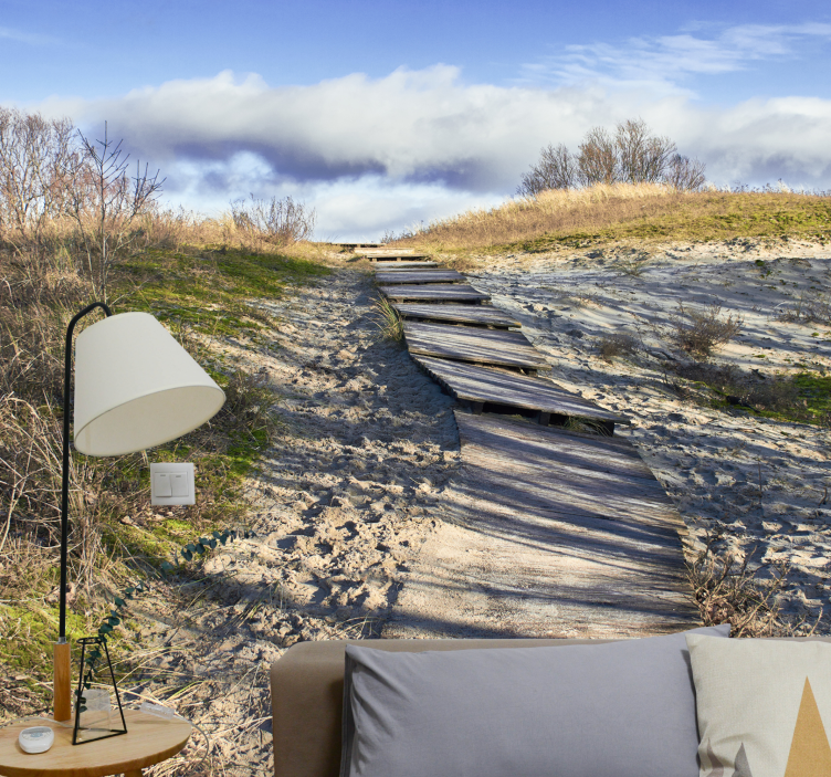 Fototapete landschaft holzweg landschaft - TenStickers