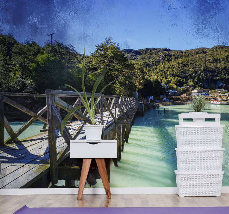 Fototapete Landschaft malerischer küstenweg - TenStickers