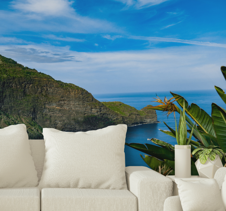 Fototapete landschaft meeresblick auf berge - TenStickers