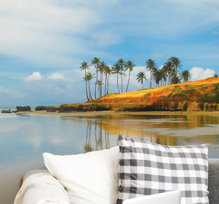 Fototapete landschaft palmenreflexion - TenStickers