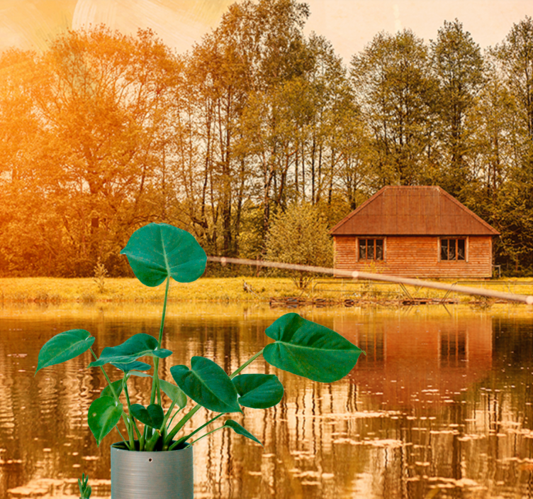 Fototapete landschaft ruhige seeblick aussicht - TenStickers