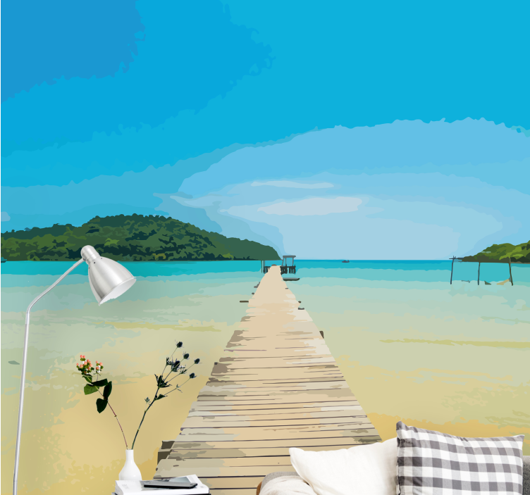 Fototapete landschaft ruhiger küstenweg - TenStickers