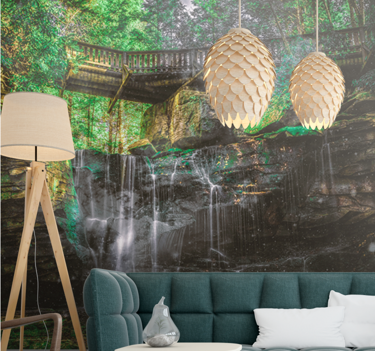 Fototapete landschaft wasserfallansicht - TenStickers