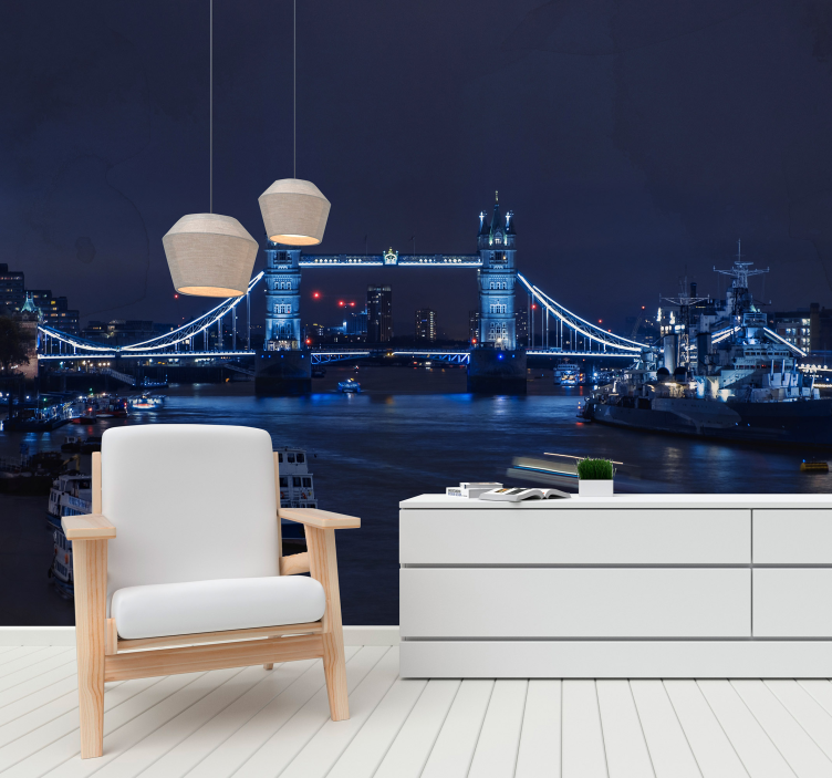 Fototapete London tower bridge nachtansicht - TenStickers