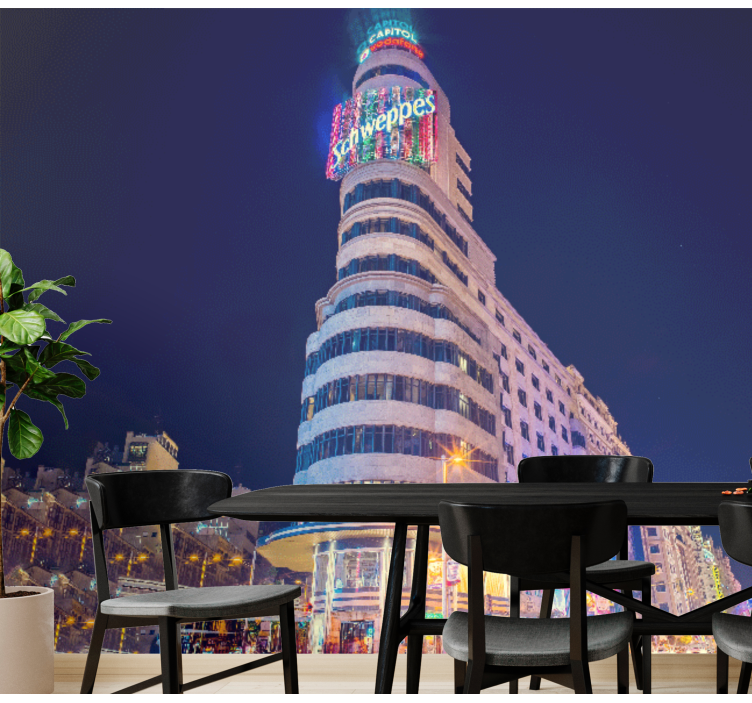 Fototapete madrid skyline bei nacht - TenStickers