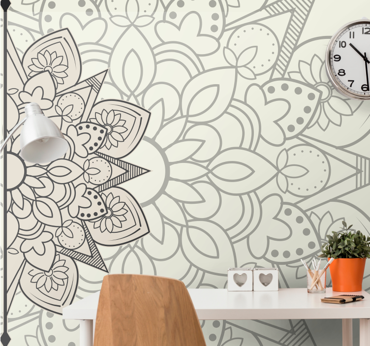 Fototapete mandala mit aufwendigem blumendesign - TenStickers