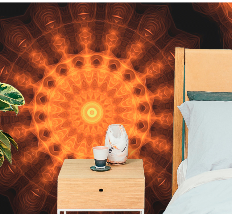 Fototapete Mandala strahlendes kreisförmiges muster - TenStickers