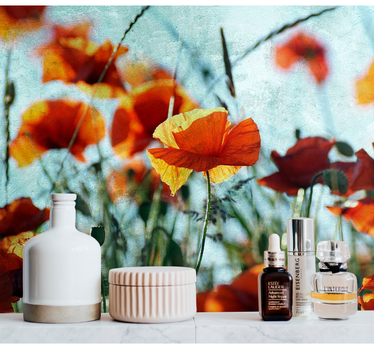 Fototapete mohnblumen lebhafte mohnblumen - TenStickers