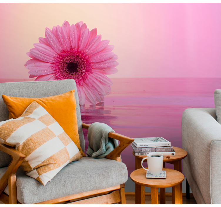 Fototapete Mohnblumen rosa blume reflexion - TenStickers