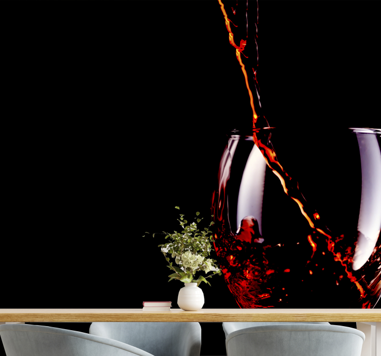 Fototapete musik mit fließendem weinspritzer - TenStickers