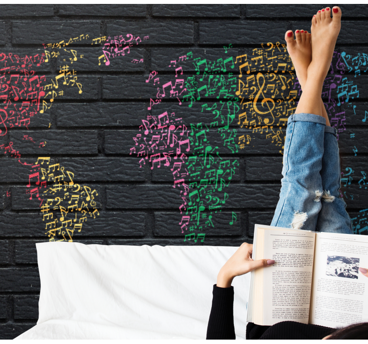 Fototapete musik weltkarte der klänge - TenStickers