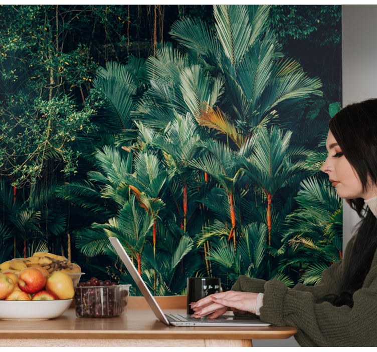 Fototapete natur exotisches palmblattgrün - TenStickers