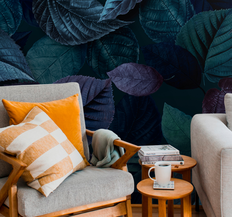 Fototapete natur mit sanften blattmustern - TenStickers