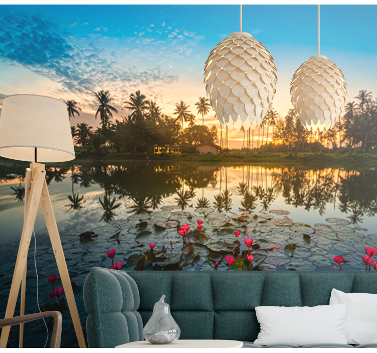 Fototapete Natur ruhige lotusreflexion - TenStickers