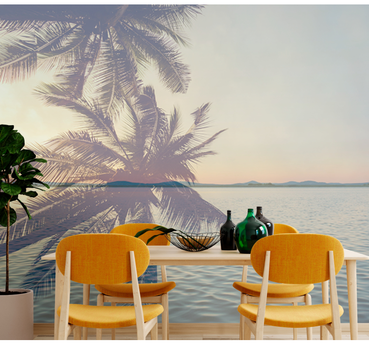 Fototapete natur ruhige palmen-silhouette - TenStickers