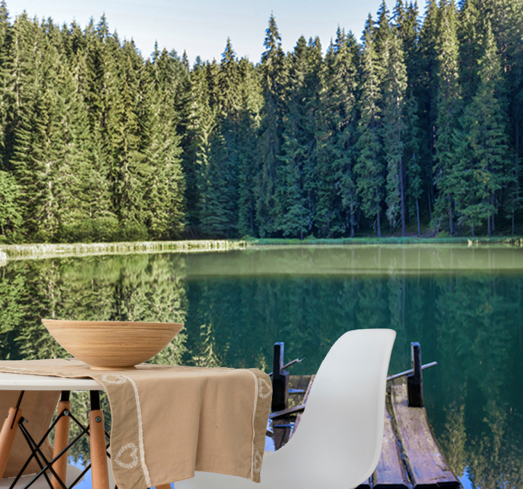 Fototapete natur ruhige waldreflexion - TenStickers