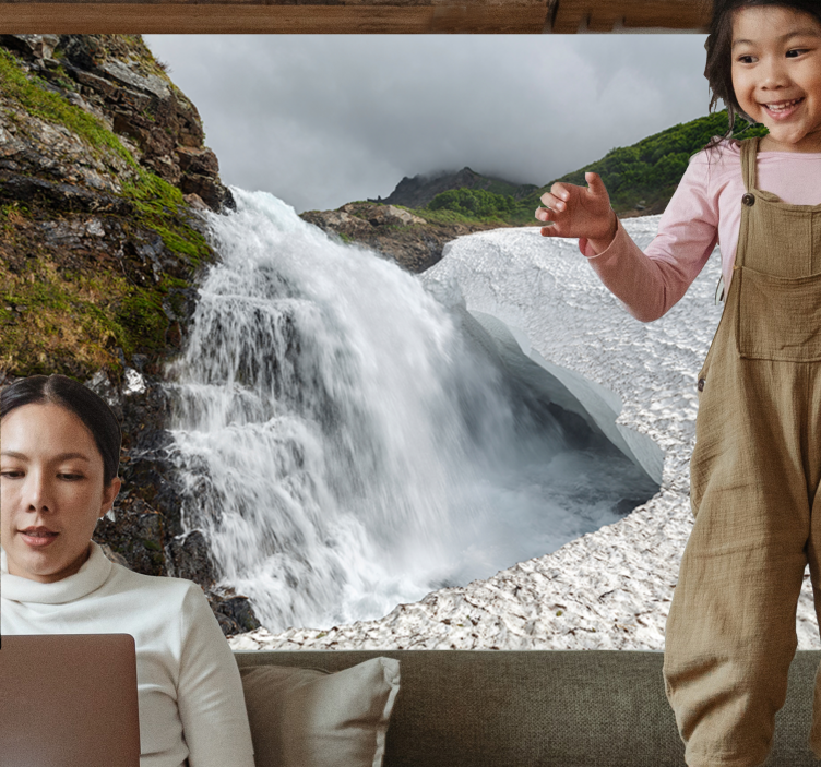 Fototapete natur wasserfall landschaftsblick - TenStickers